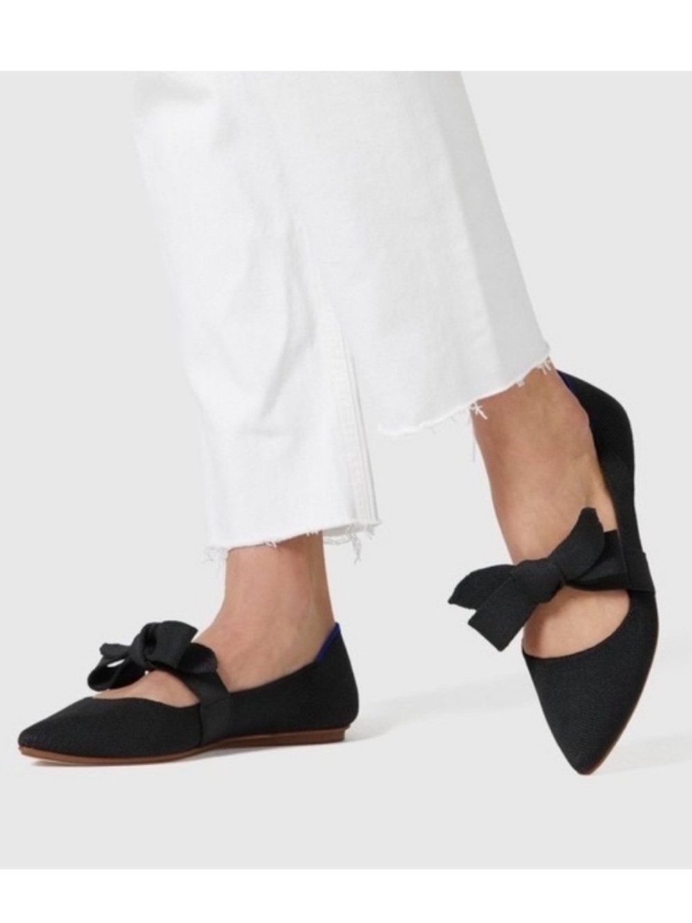 Rothy's Mary Jane Bow Tie Point Flat 9 Black